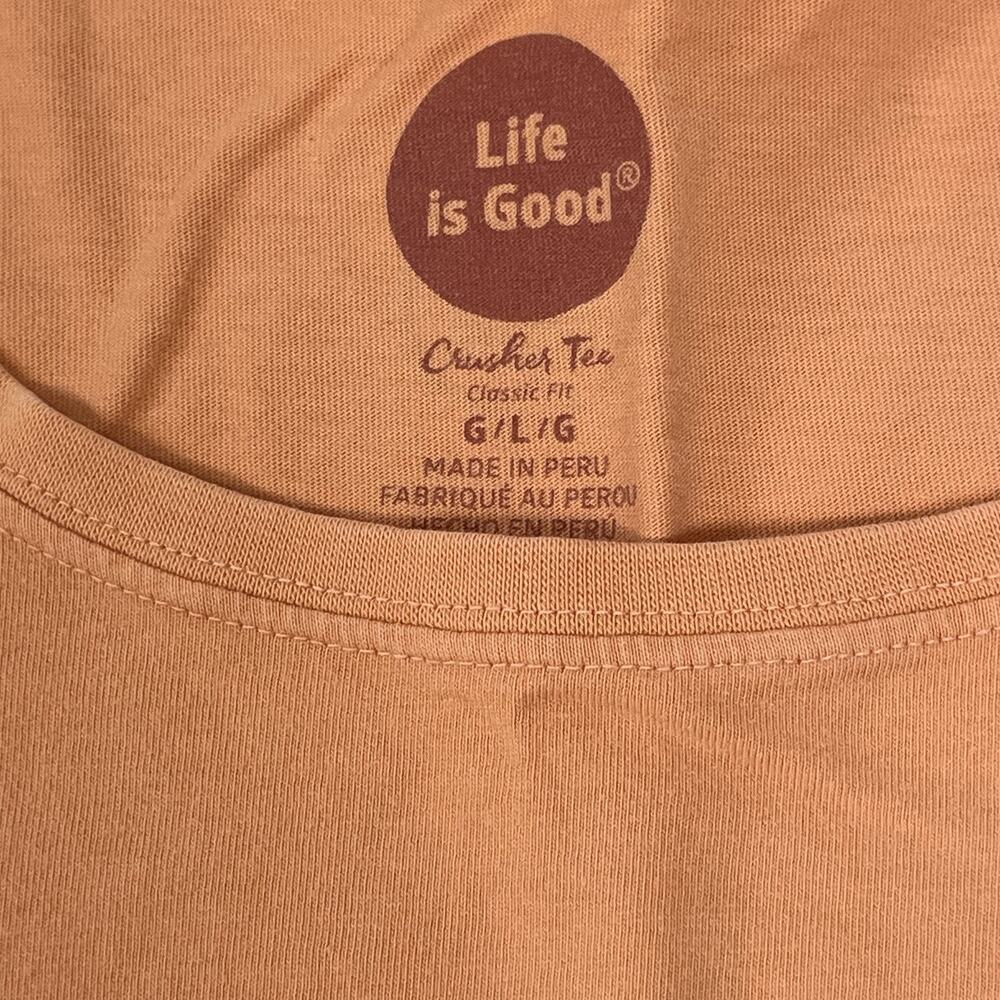 Life Is Good Womens SZ L Crusher T Shirt Coral Flamingo Graphic Beachy Tropical - Picture 11 of 16